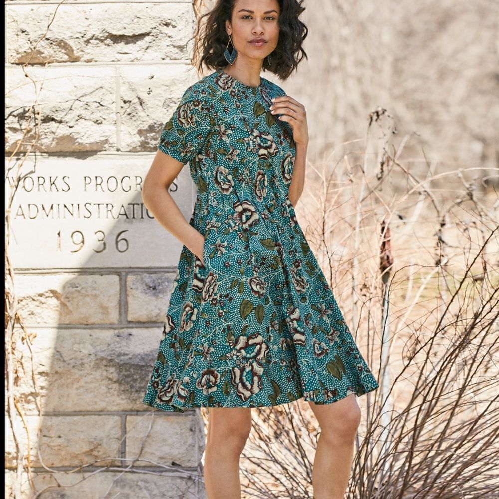 Peruvian Connection Calico Rose Mini Dress